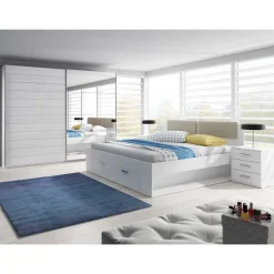 Schlafzimmermöbel in Weiß Esche Dekor - Pruducia (vierteilig)