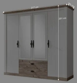 Schlafzimmermöbel mit Bett 140x200 - Nedita (vierteilig)