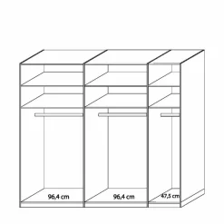 Schlafzimmermöbel Neriman mit Stauraumbett (vierteilig)