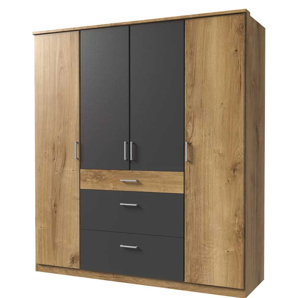 Schlafzimmerschrank in Plankeneiche Dekor - Leviza