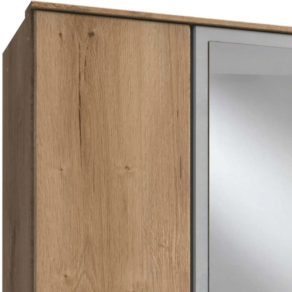 Schlafzimmerschrank in Plankeneiche & Lichtgrau - Anca