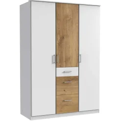 Schlafzimmerschrank in Weiß & Plankeneiche Dekor - Calassina I