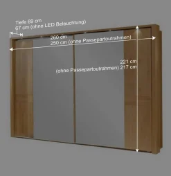 Schlafzimmer-Set Bordeaux aus Erle (vierteilig)