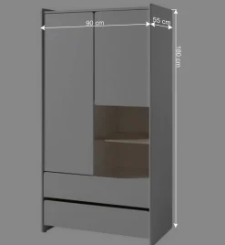 Schlichter Kinder Kleiderschrank in Weiß - Mauricia