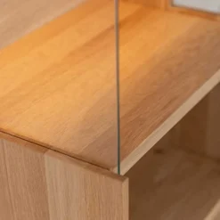 Schmale Massivholz Vitrine mit LED Beleuchtung - Eribella