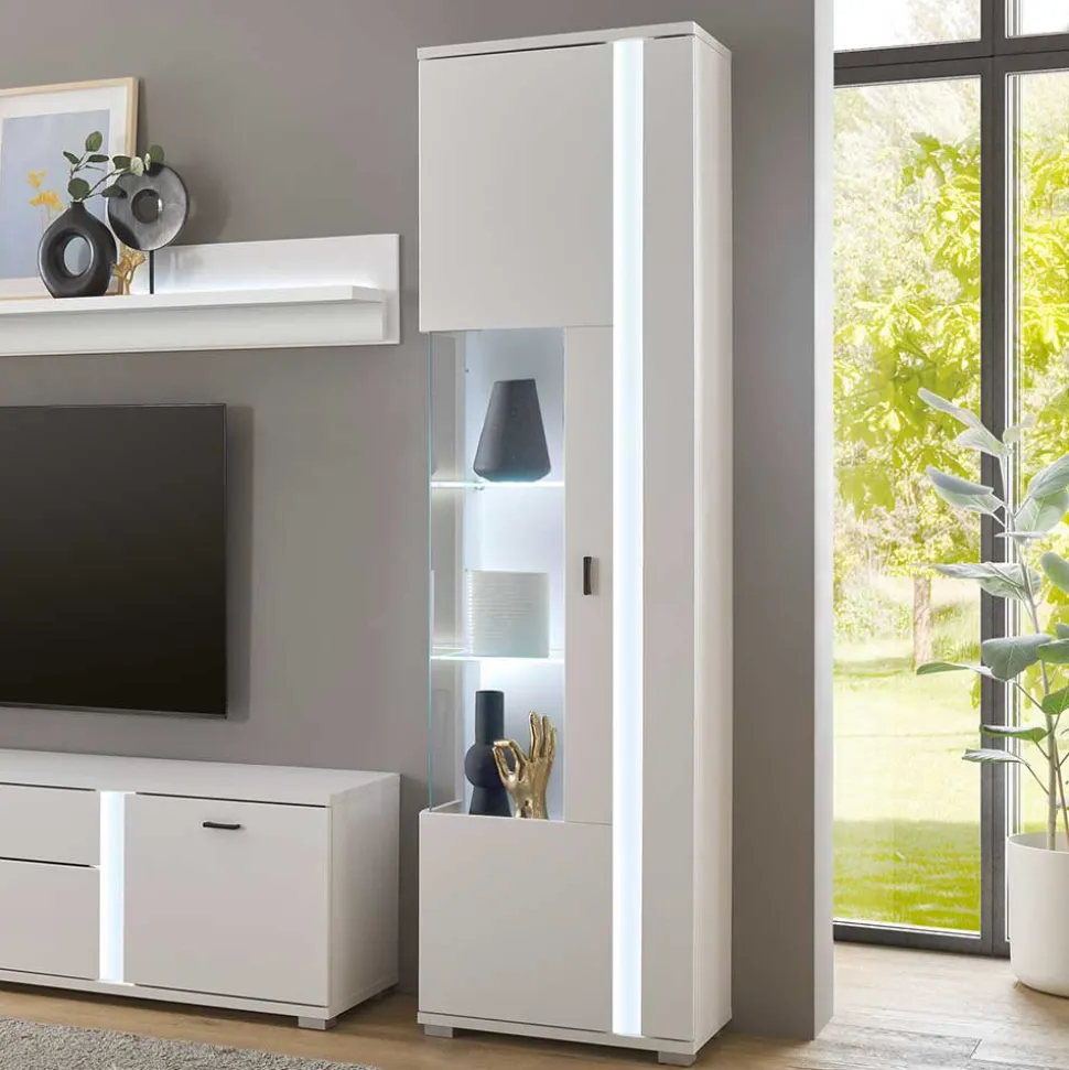 Schmaler Vitrinenschrank mit LED Beleuchtung - Tirol