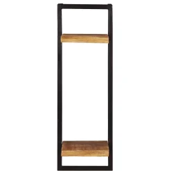Schmales Industrial Wandregal mit zwei Holzablagen - Evradon