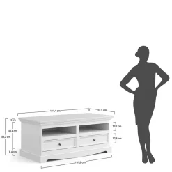 Schmales Landhaus TV Board mit 111 cm Breite - Manipur