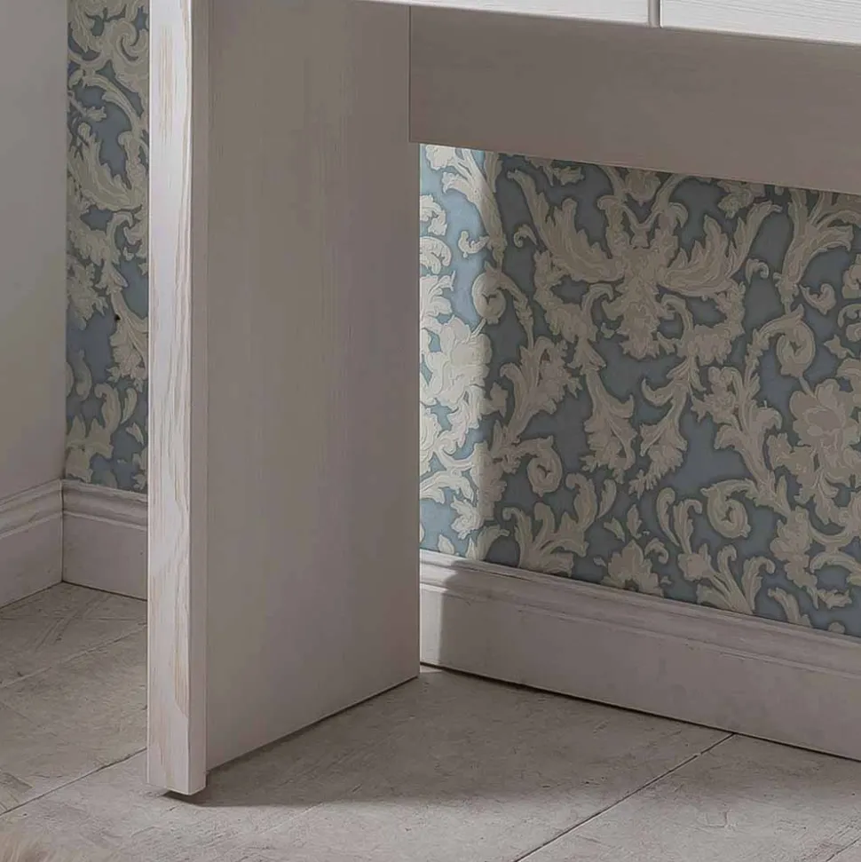 Schminktisch Konsole Izarella in Weiß und Taupe