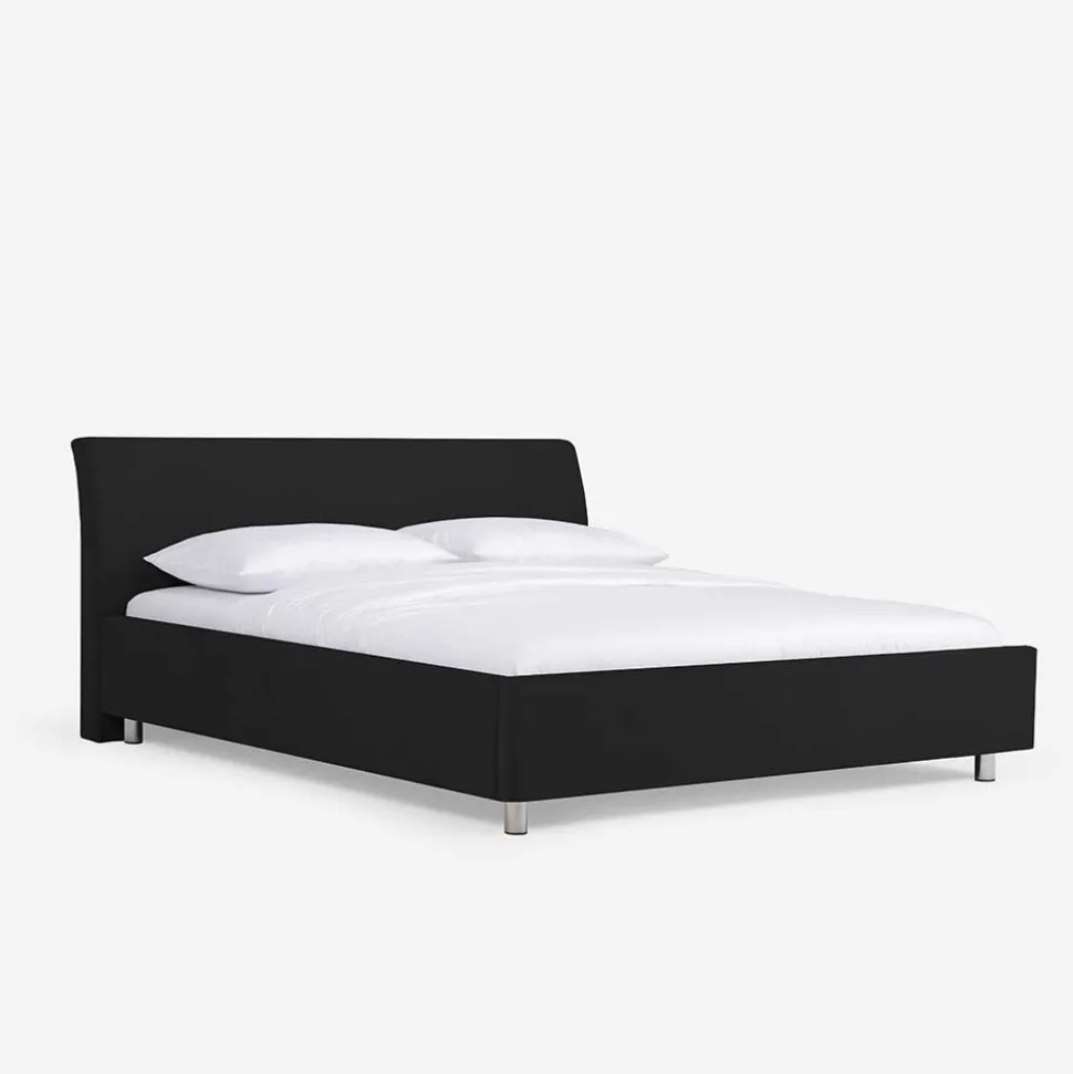 Schönes Stoffbett Fidelphia in Schwarz