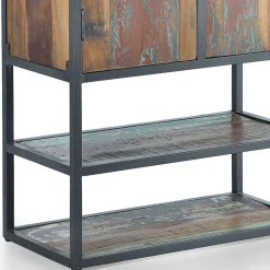 Schrank aus Recyclingholz mit Lackresten - Miriam