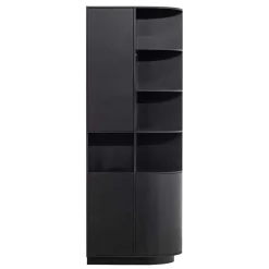 Schrank einseitig abgerundet in Schwarz - Niwidus