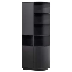 Schrank einseitig abgerundet in Schwarz - Niwidus