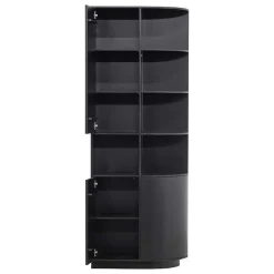 Schrank einseitig abgerundet in Schwarz - Niwidus