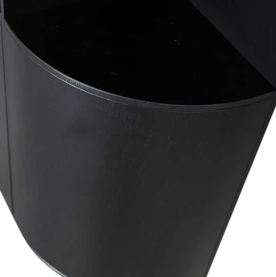 Schrank einseitig abgerundet in Schwarz - Niwidus