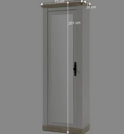 Schrank mit Spiegeltür & Garderobe - Nedita (dreiteilig)