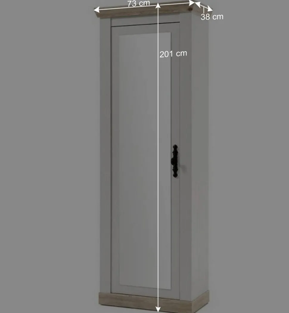 Schrank mit Spiegeltür & Garderobe - Nedita (dreiteilig)