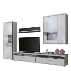 Schrankwand Tacroma in Weiß Hochglanz (fünfteilig)