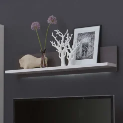 Schrankwand Tacroma in Weiß Hochglanz (fünfteilig)