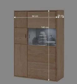 Schrankwand Vernella in Eiche Bianco (vierteilig)