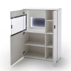 Schrankwand Wohnzimmer in Weiß - Hazime (vierteilig)