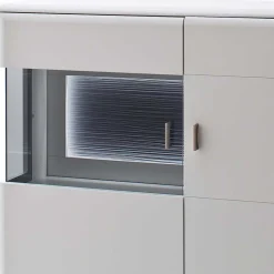 Schrankwand Wohnzimmer in Weiß - Hazime (vierteilig)