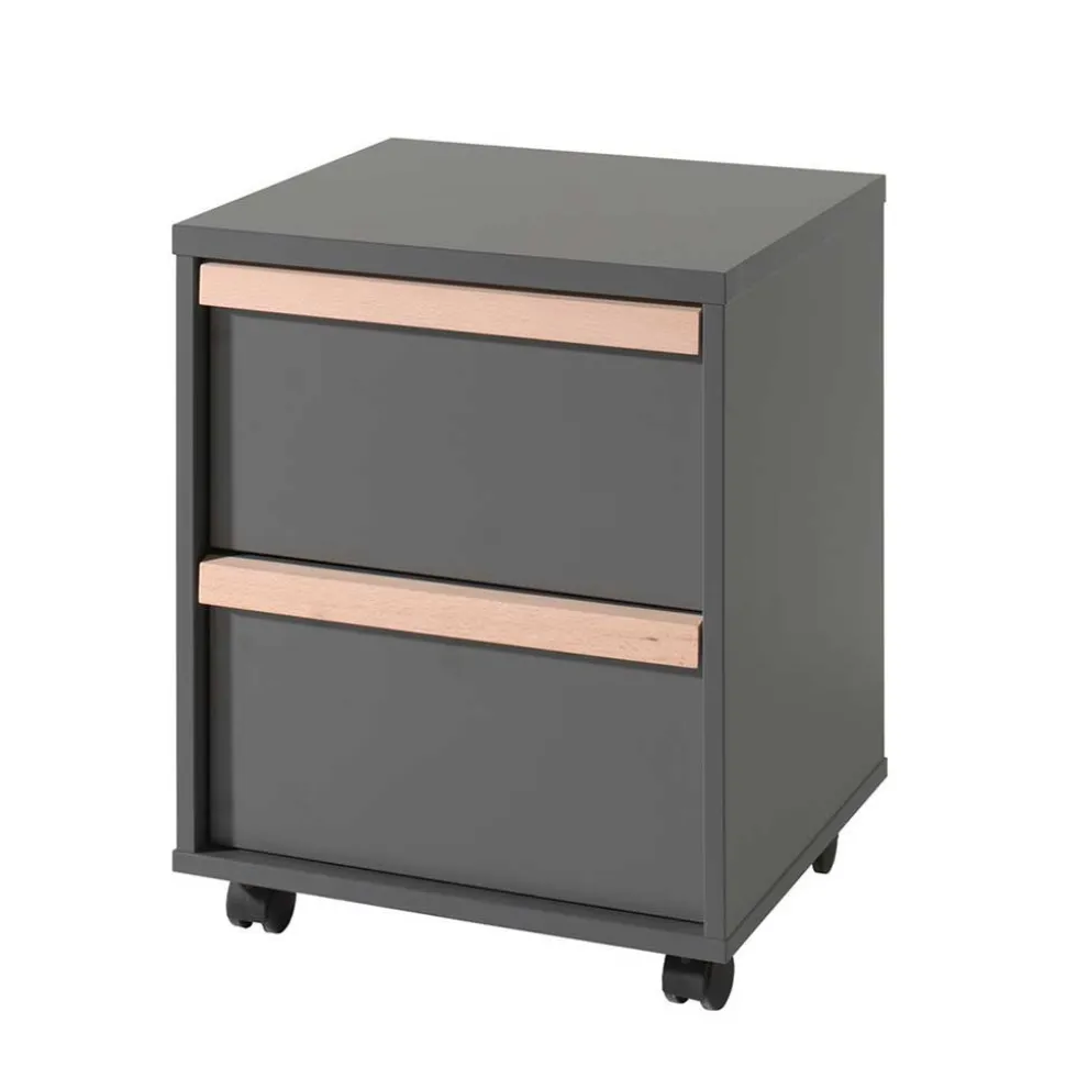 Schreibtisch & Rollcontainer & Regal - Navlius (dreiteilig)