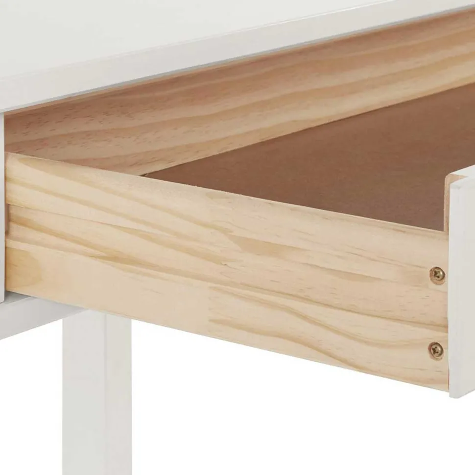 Schreibtisch aus Holz in Weiß lackiert - Jaisa