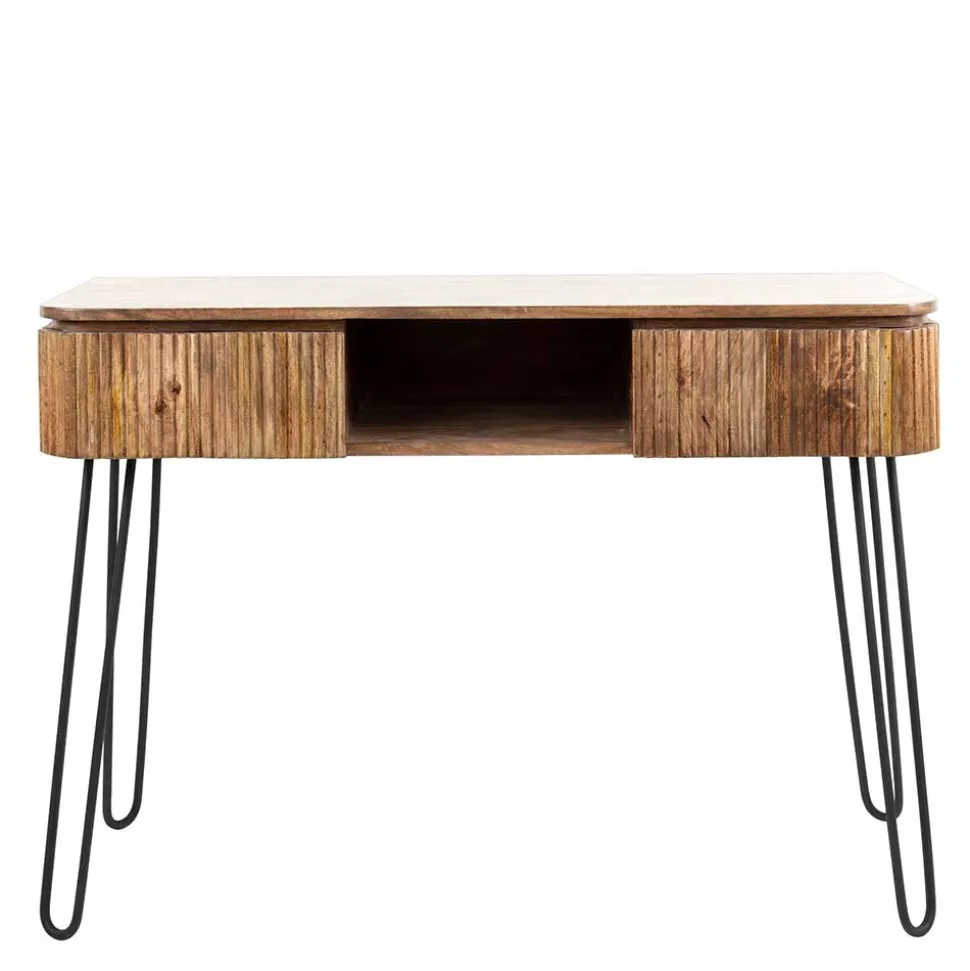 Schreibtisch aus Mangoholz in Sandfarben - Ciabeta