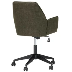 Schreibtisch Drehstuhl aus Strukturstoff Oliv Grün - Alexandro