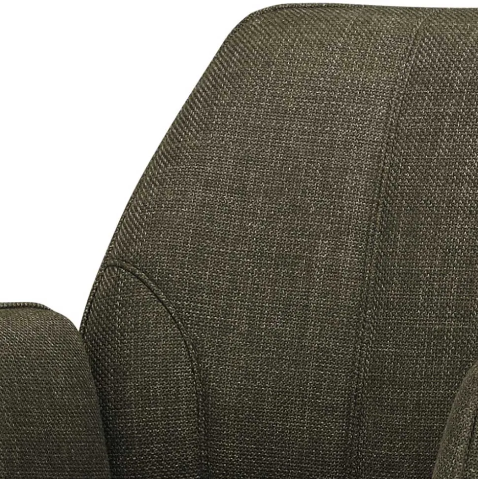 Schreibtisch Drehstuhl aus Strukturstoff Oliv Grün - Alexandro