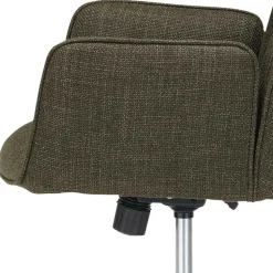 Schreibtisch Drehstuhl aus Strukturstoff Oliv Grün - Alexandro