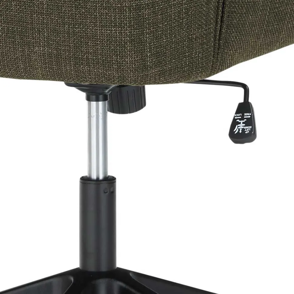 Schreibtisch Drehstuhl aus Strukturstoff Oliv Grün - Alexandro
