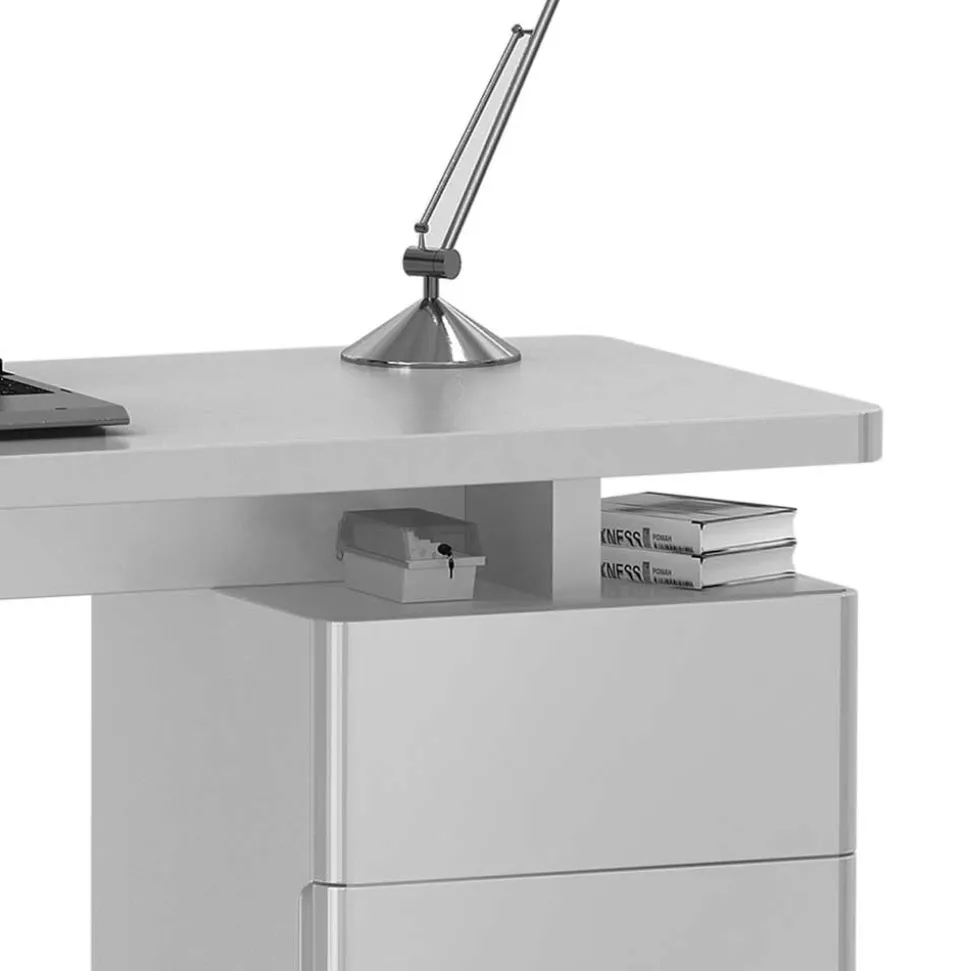 Schreibtisch Huropa in Hochglanz Weiß