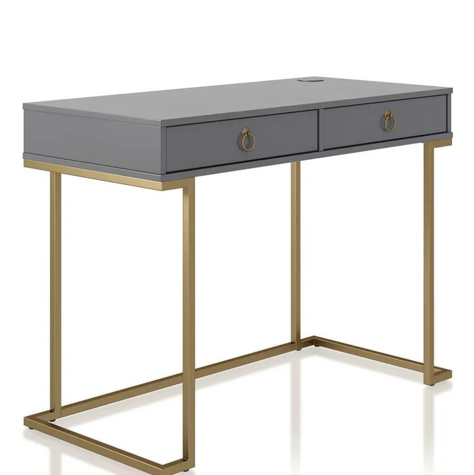 Schreibtisch in Grau und Messing - Woman