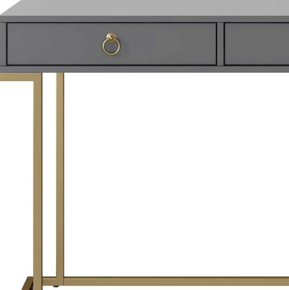 Schreibtisch in Grau und Messing - Woman