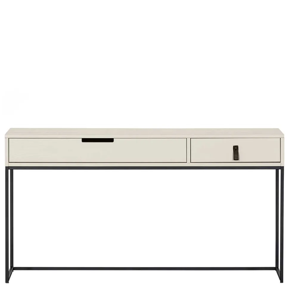 Schreibtisch in Hellgrau mit Schwarz - Lergavano