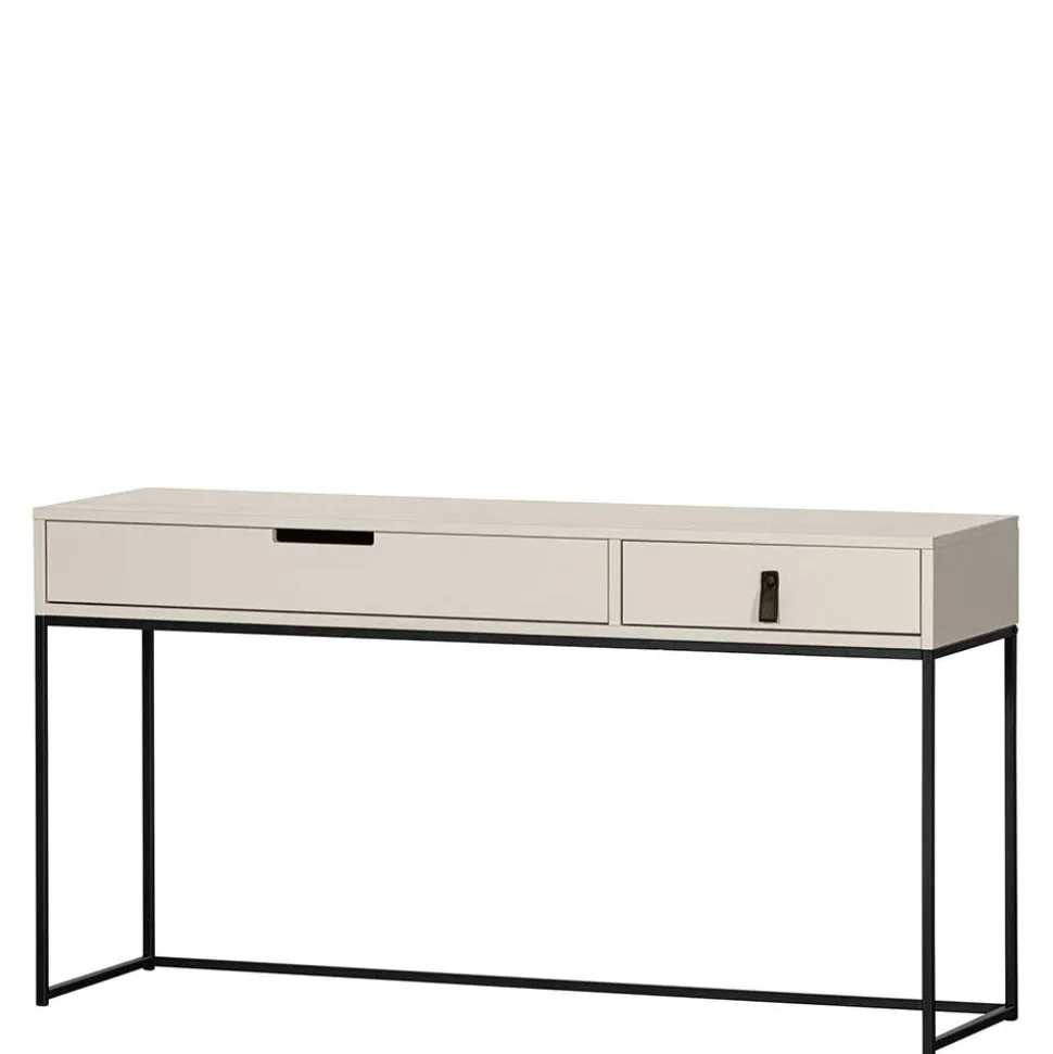 Schreibtisch in Hellgrau mit Schwarz - Lergavano
