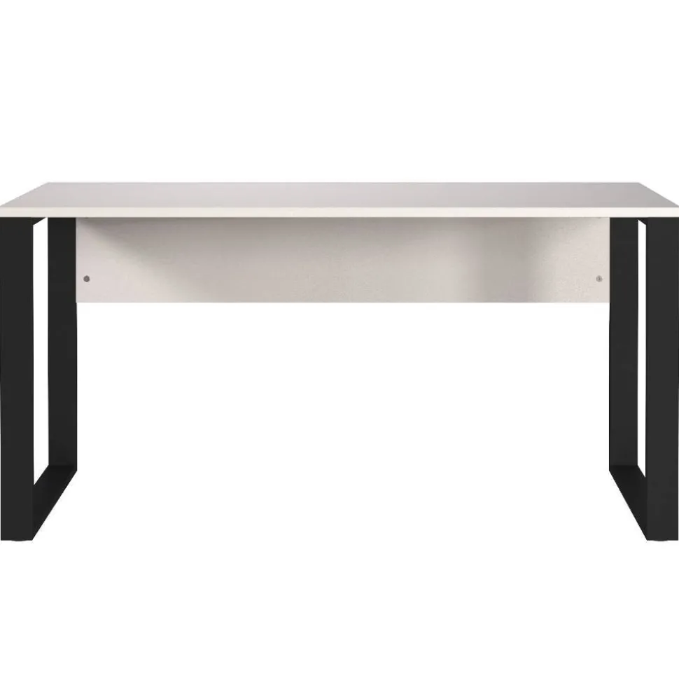 Schreibtisch in Hellgrau mit Schwarz - Chiron