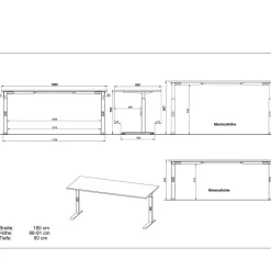 Schreibtisch in Lichtgrau und Weiß - Vin
