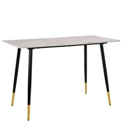 Schreibtisch in Marmoroptik Weiß Grau - Riguna