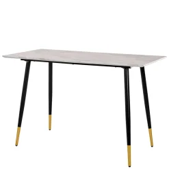 Schreibtisch in Marmoroptik Weiß Grau - Riguna