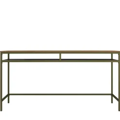 Schreibtisch in Walnuss Optik und Oliv Grün - Cedreona