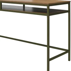 Schreibtisch in Walnuss Optik und Oliv Grün - Cedreona