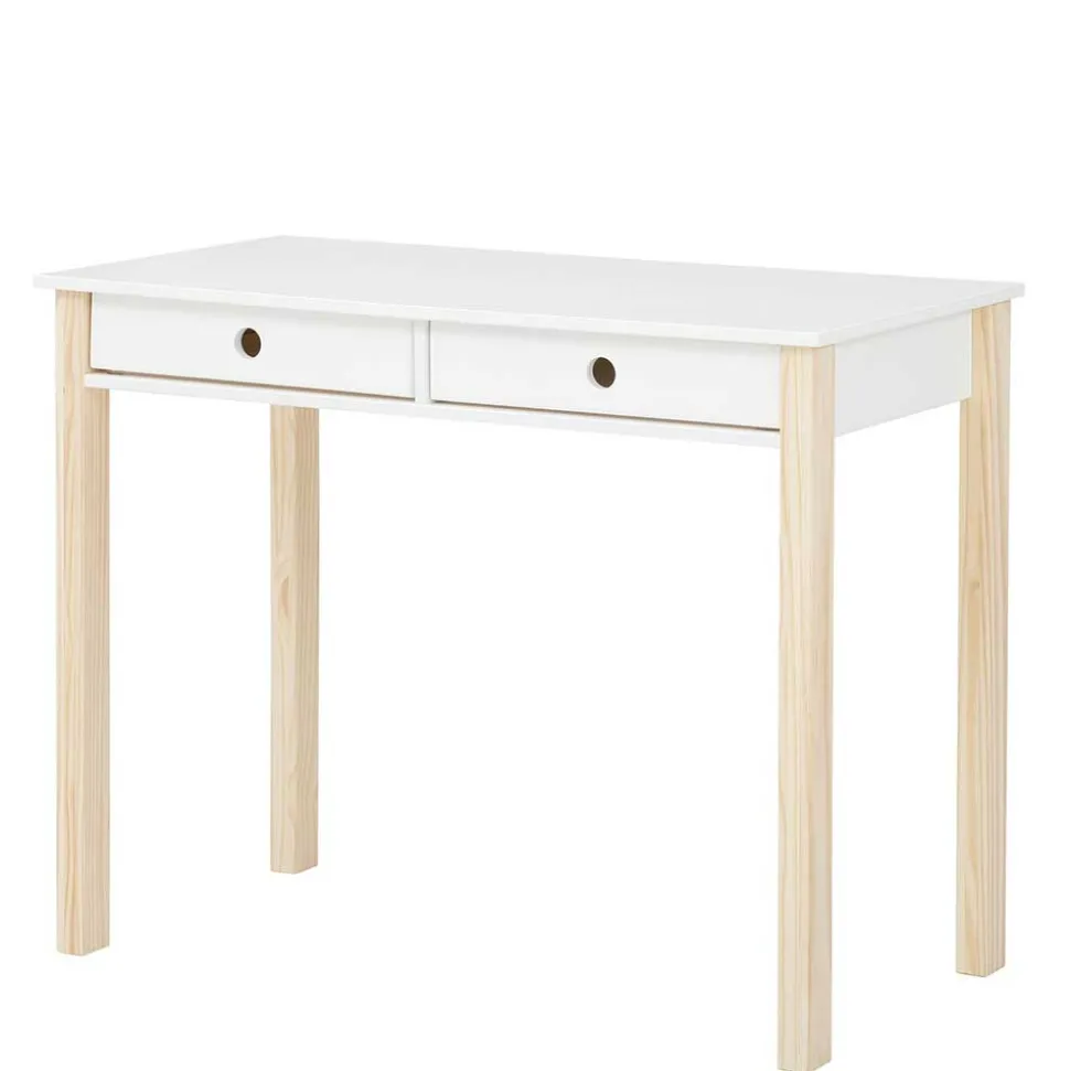 Schreibtisch in Weiß mit Kiefer - Cayman