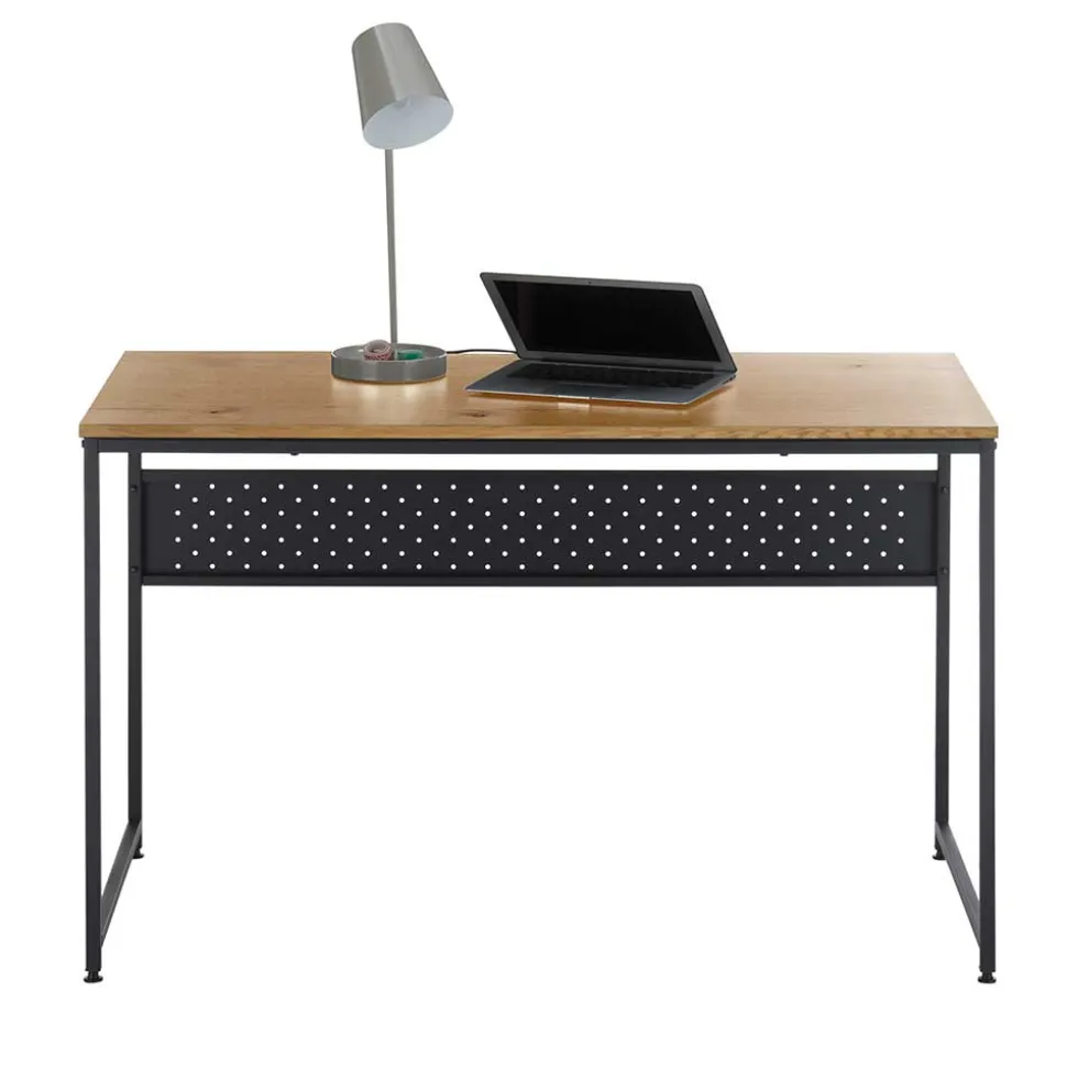 Schreibtisch in Wildeiche Optik und Schwarz - Caprera