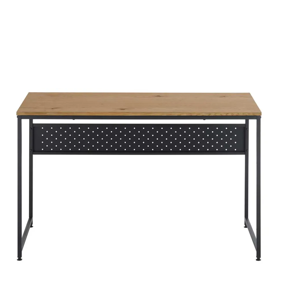 Schreibtisch in Wildeiche Optik und Schwarz - Caprera