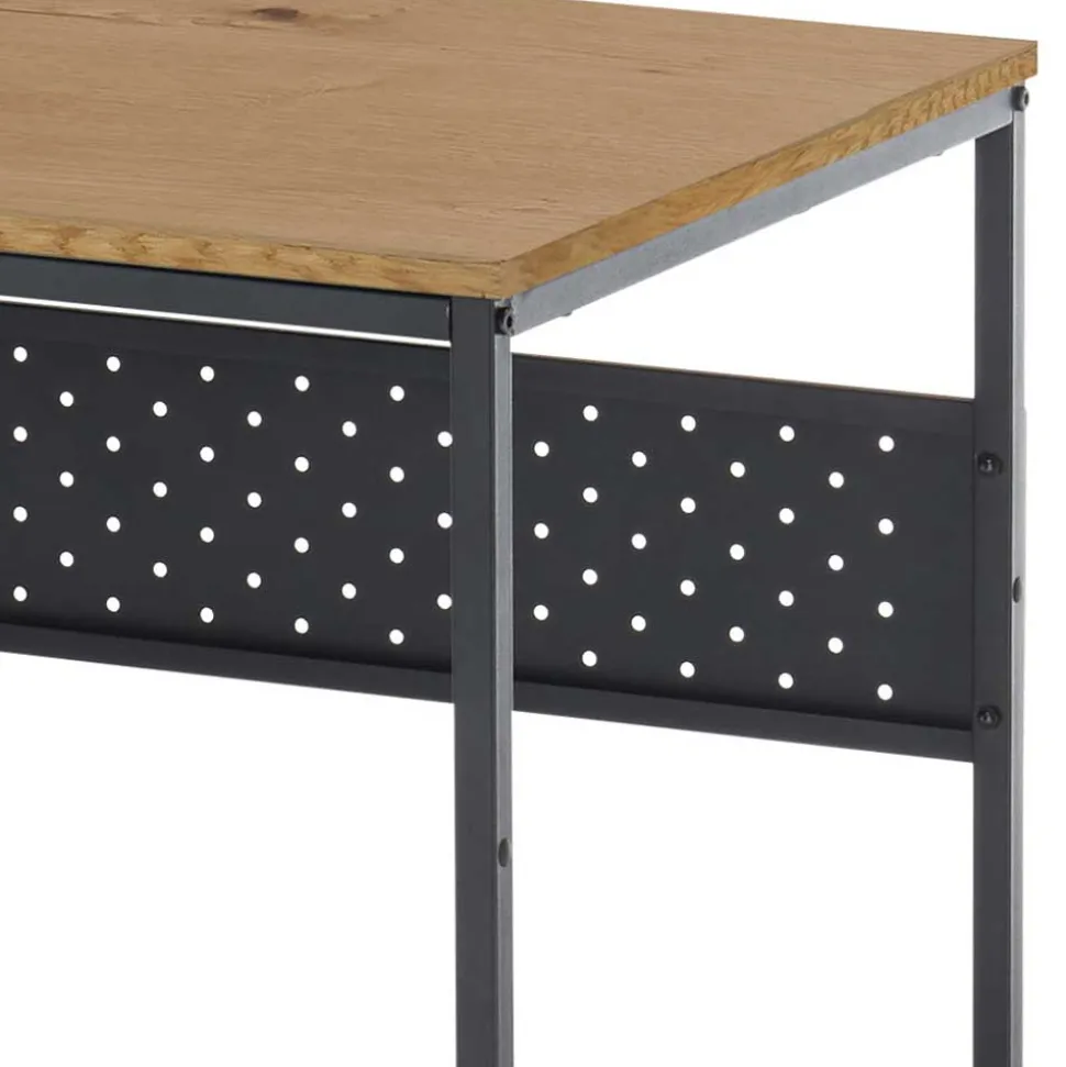 Schreibtisch in Wildeiche Optik und Schwarz - Caprera