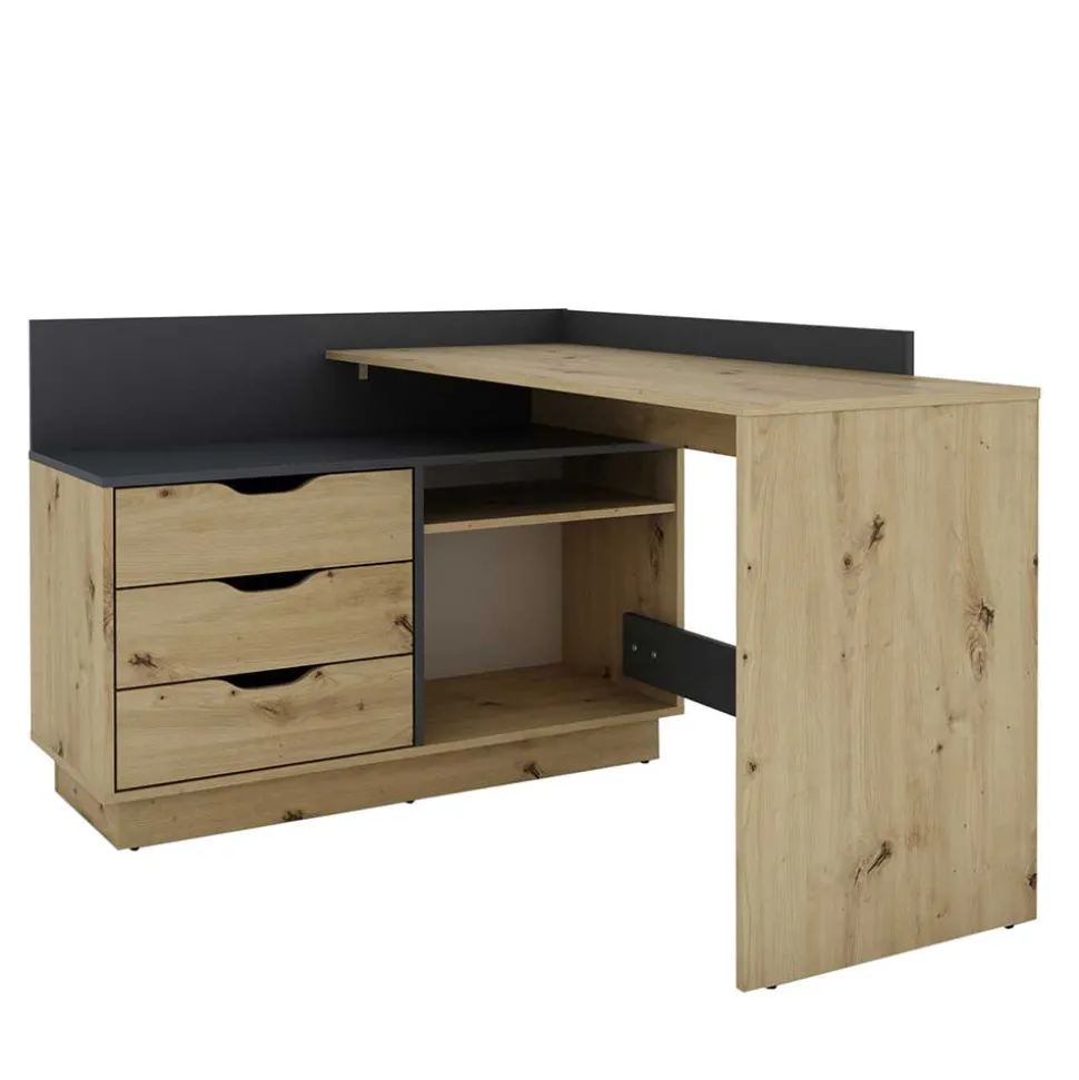 Schreibtisch in Wildeiche NB & Anthrazit - Lician