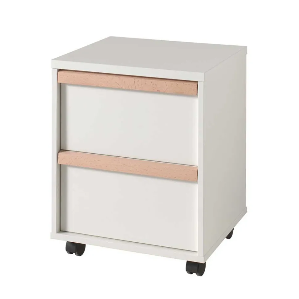 Schreibtisch Möbelset in Weiß - Eldrus (dreiteilig)